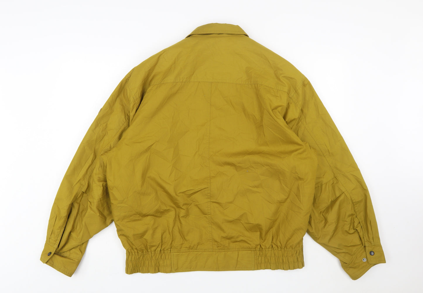 Crocodile Men's Yellow XL Bomber Jacket Faux Fur Lined Vintage Style