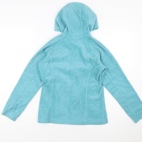 Columbia Girls Blue Hooded Fleece Jacket Size 14-15 Years Full Zip