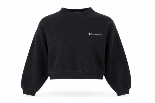 Front view of Champion Women's Black Small Crew Neck Pullover Sweatshirt