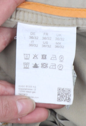 Hugo Boss Men's Beige Chino Trousers 36/32 Regular Fit Casual