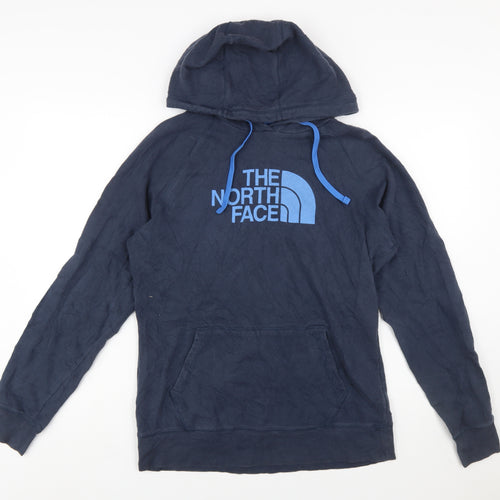 The North Face Womens Blue Pullover Hoodie Size L Cotton Blend