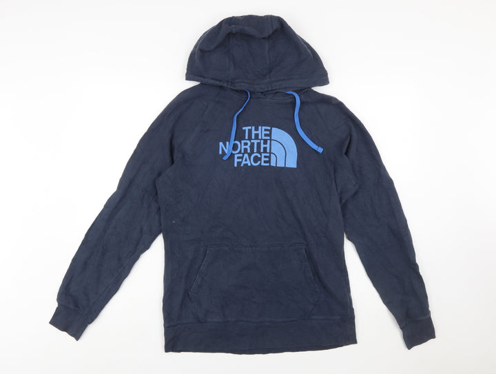 The North Face Womens Blue Pullover Hoodie Size L Cotton Blend