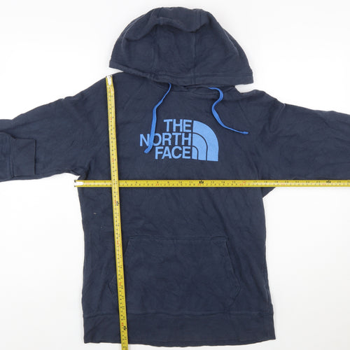 The North Face Womens Blue Pullover Hoodie Size L Cotton Blend