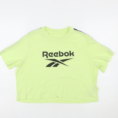 Reebok Womens Green Cropped T-Shirt XL