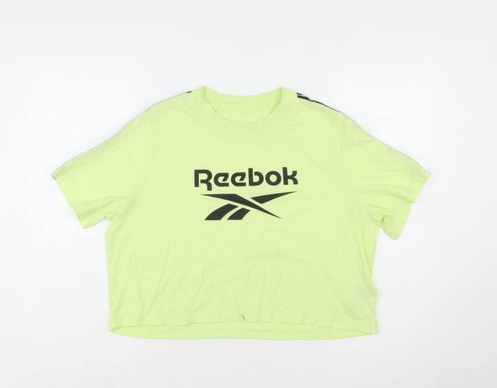 Reebok Womens Green Cropped T-Shirt XL