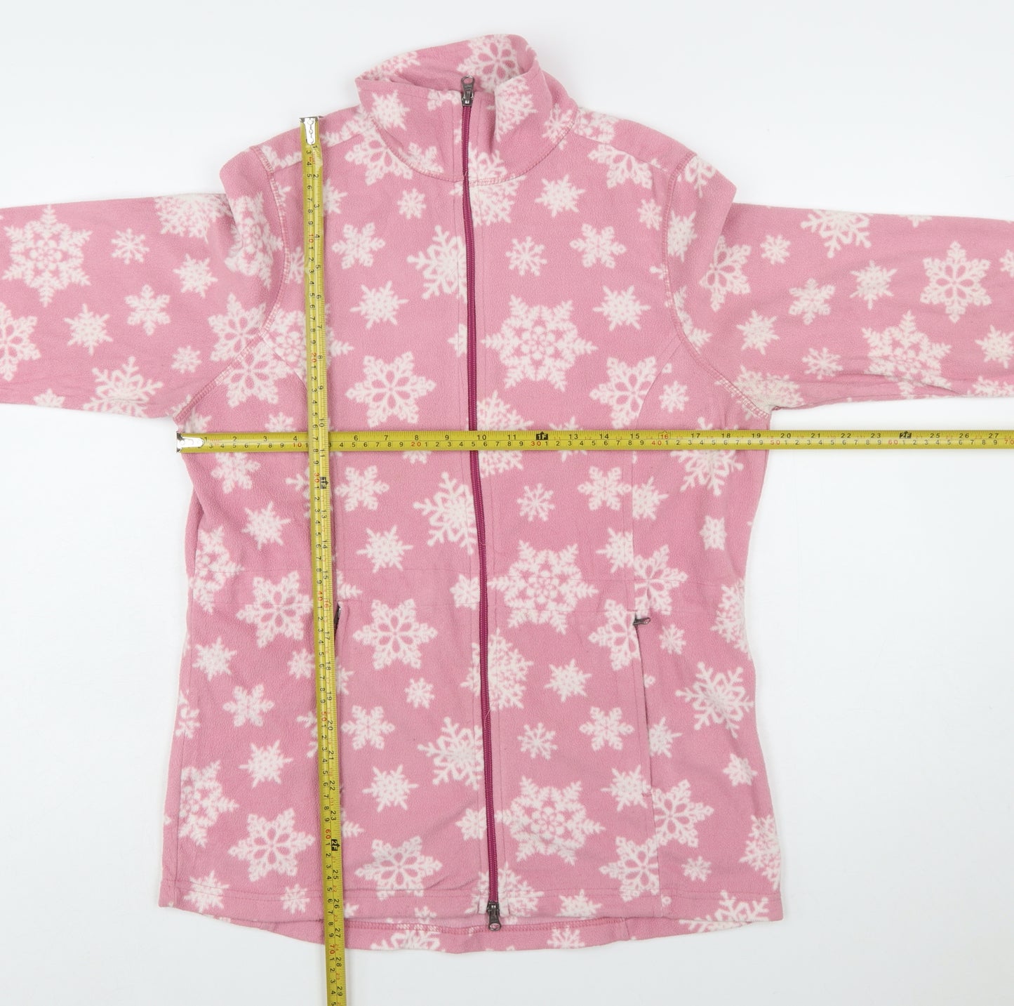 Falls Creek Women's Pink Snowflake Fleece Jacket Medium Winter Warm