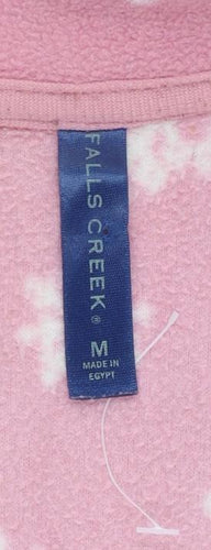 Falls Creek Women's Pink Snowflake Fleece Jacket Medium Winter Warm