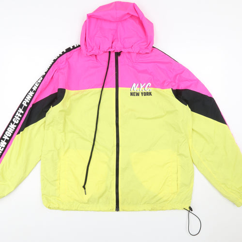Victoria's Secret PINK Women’s Multicolour Hooded Windbreaker Jacket L