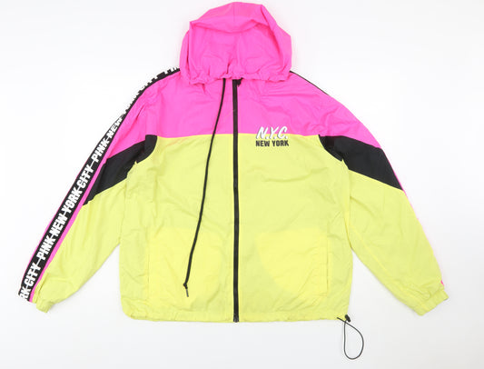 Victoria's Secret PINK Women’s Multicolour Hooded Windbreaker Jacket L