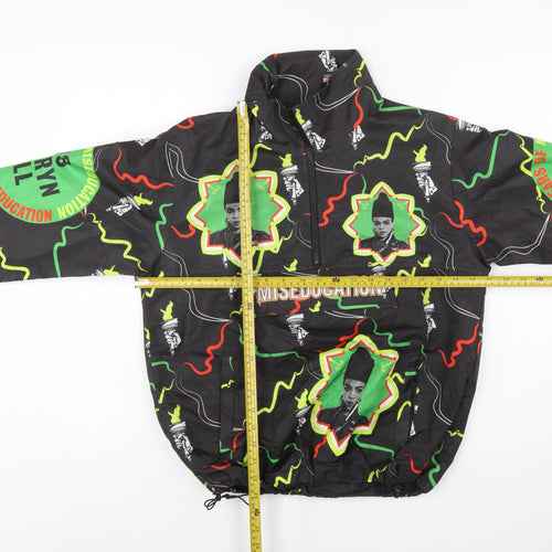 Melody Ehsani Women's Black Graphic Windbreaker Jacket Size S