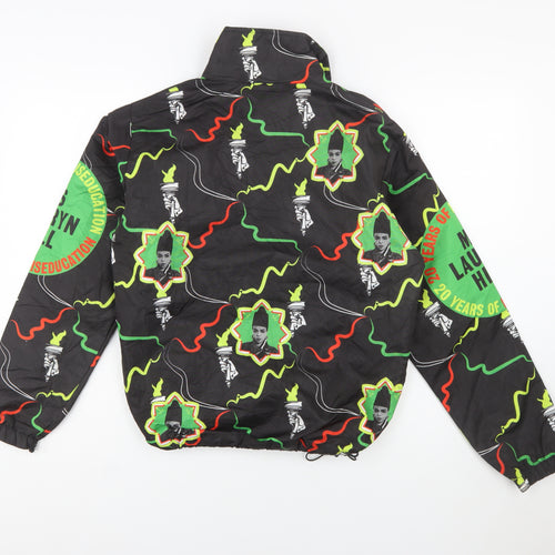 Melody Ehsani Women's Black Graphic Windbreaker Jacket Size S