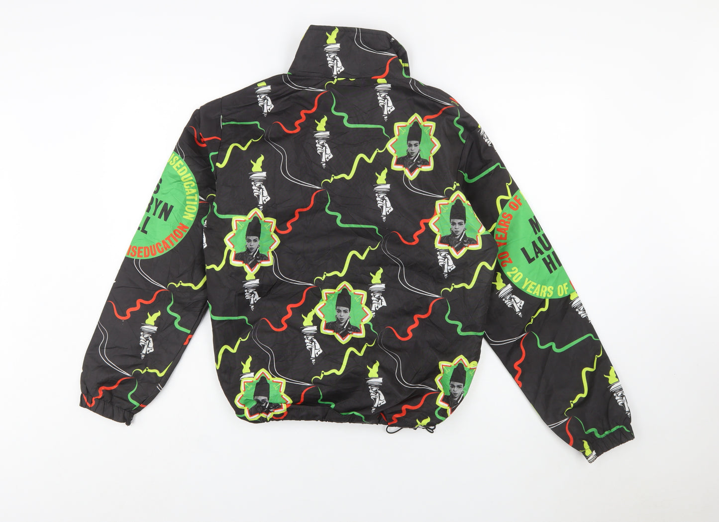 Melody Ehsani Women's Black Graphic Windbreaker Jacket Size S