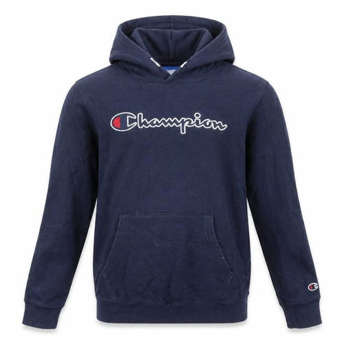 Champion Boys Navy Blue Pullover Hoodie 13-14 Years Logo Graphic XL