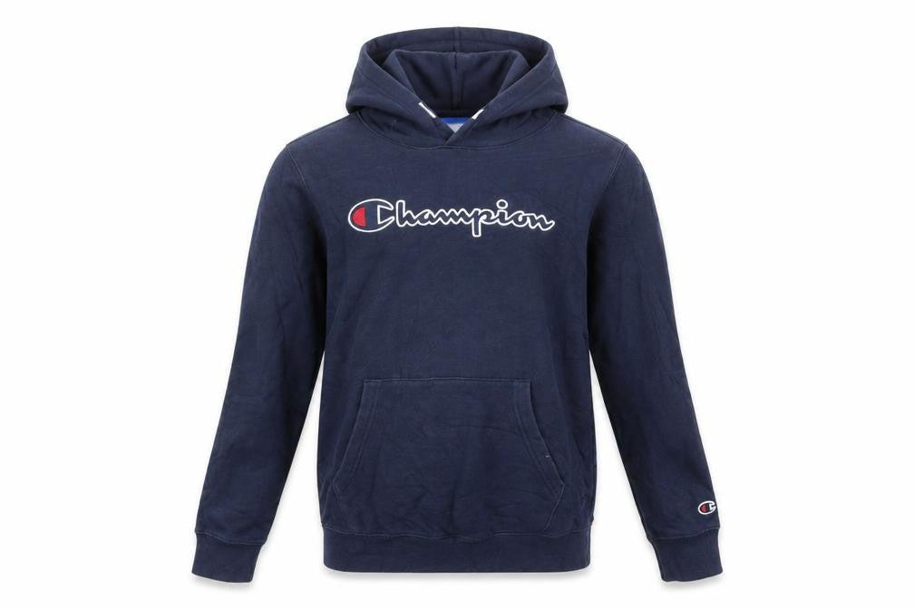 Champion Boys Navy Blue Pullover Hoodie 13-14 Years Logo Graphic XL