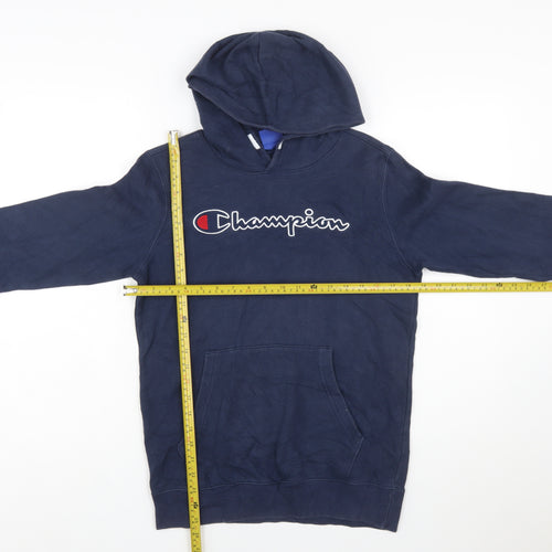 Champion Boys Navy Blue Pullover Hoodie 13-14 Years Logo Graphic XL