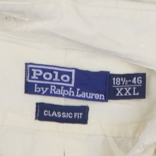 Polo Ralph Lauren Men's Beige Long Sleeve Classic Fit 2XL Cotton Button-Up Shirt