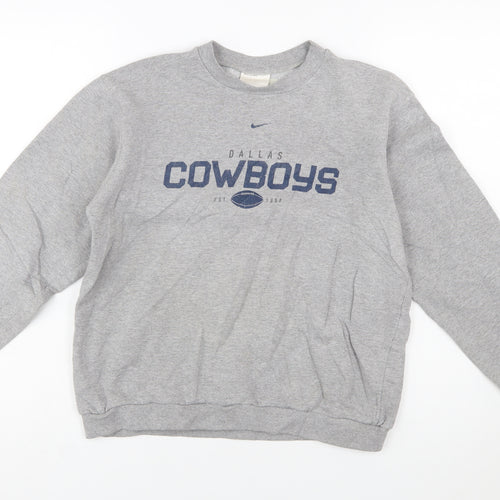 Nike Womens Grey Dallas Cowboys Pullover Sweatshirt L Vintage Sportswear