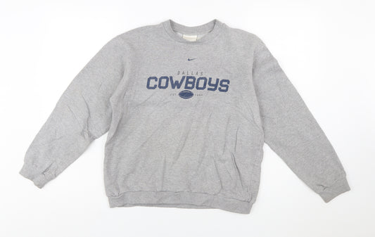 Nike Womens Grey Dallas Cowboys Pullover Sweatshirt L Vintage Sportswear