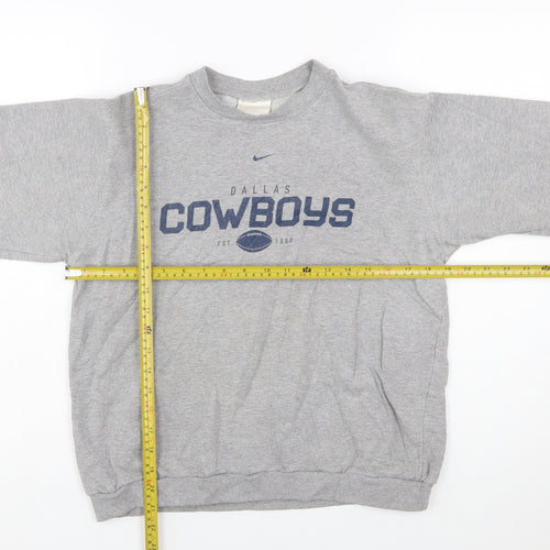 Nike Womens Grey Dallas Cowboys Pullover Sweatshirt L Vintage Sportswear
