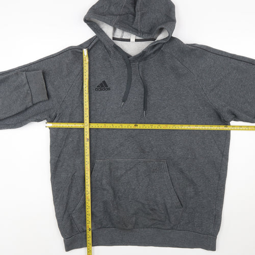 Adidas Men Grey XL Pullover Hoodie Fleece Logo Sportswear