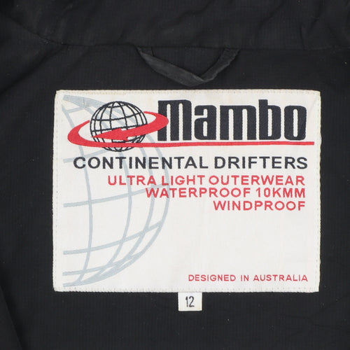 Mambo Men’s Black Waterproof Windbreaker Jacket Size L