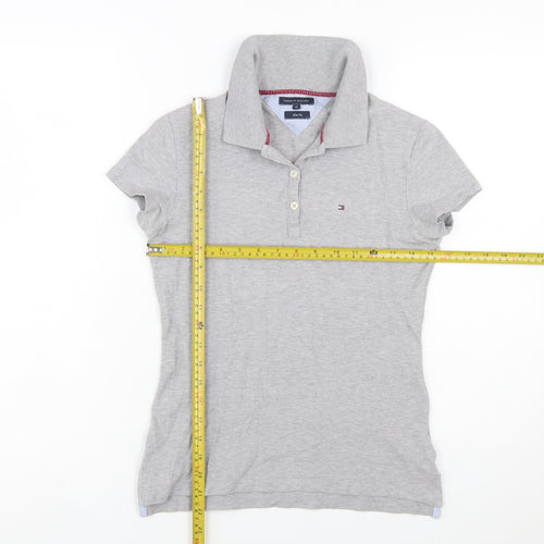 Tommy Hilfiger Women's Grey Slim Fit Polo Shirt M