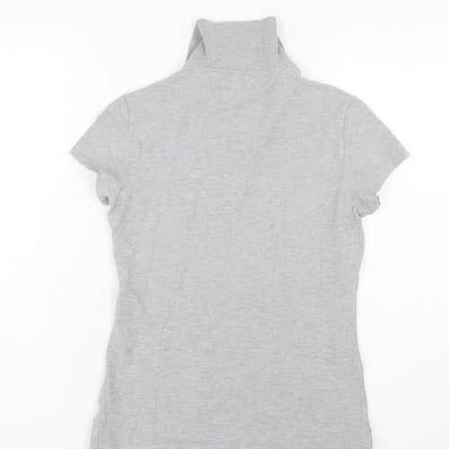 Tommy Hilfiger Women's Grey Slim Fit Polo Shirt M