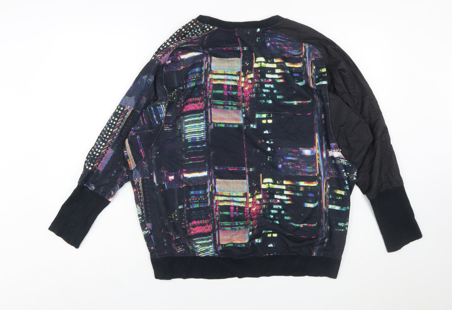 Adidas Women’s Black Multicoloured Pullover Sweatshirt Size 10 Graphic Print