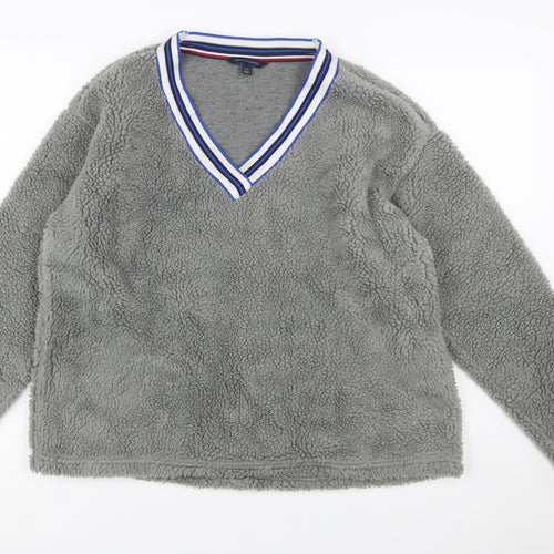 Tommy Hilfiger Womens Grey Fleece Pullover Sweatshirt Size L
