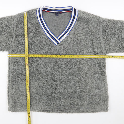 Tommy Hilfiger Womens Grey Fleece Pullover Sweatshirt Size L