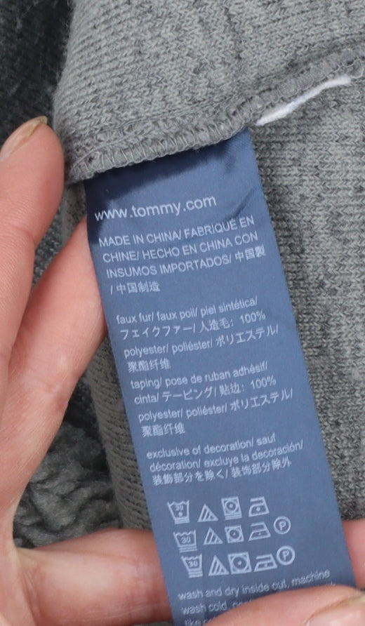 Tommy Hilfiger Womens Grey Fleece Pullover Sweatshirt Size L