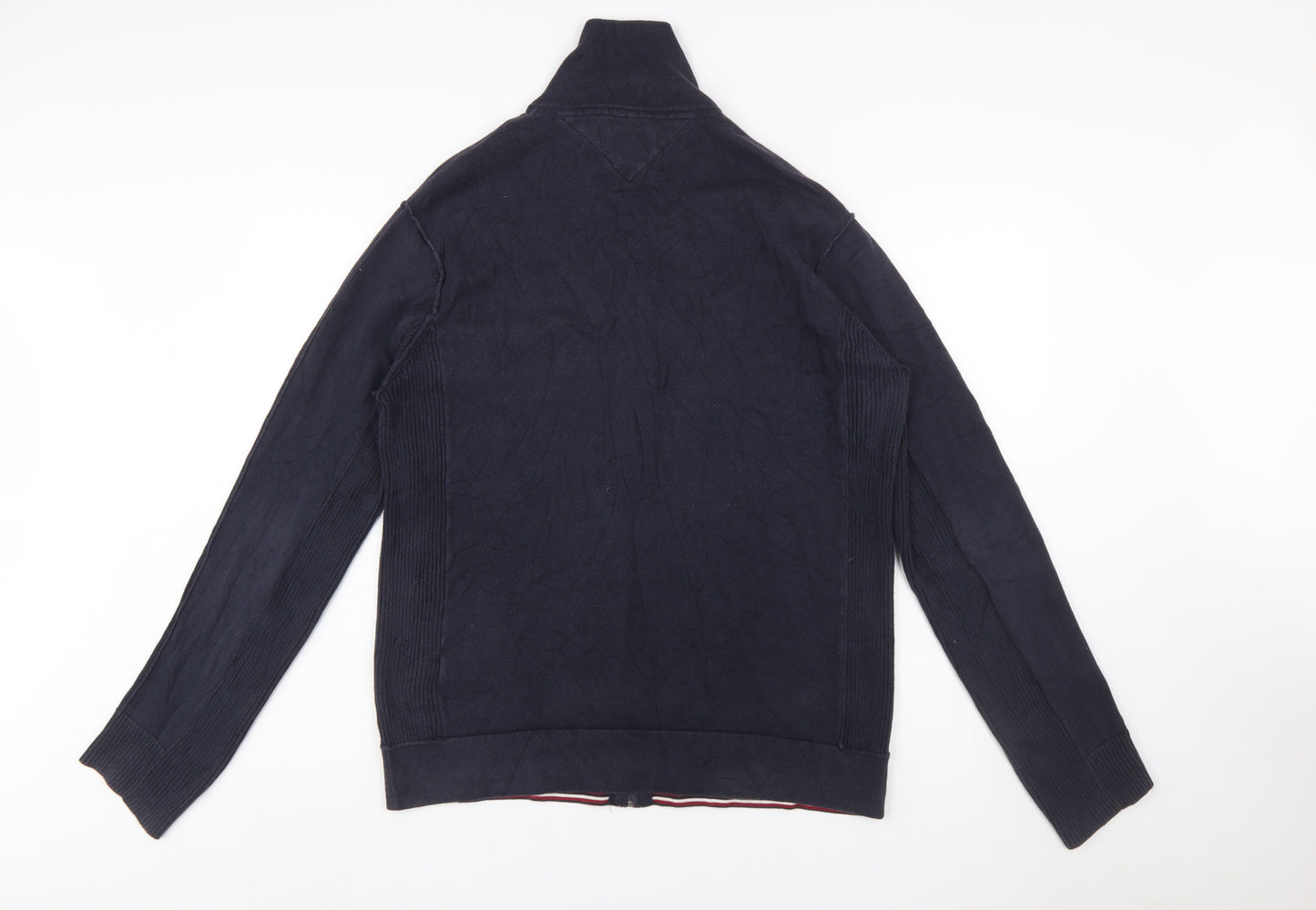 Tommy Hilfiger Men's Blue 2XL Full Zip Cotton Jumper