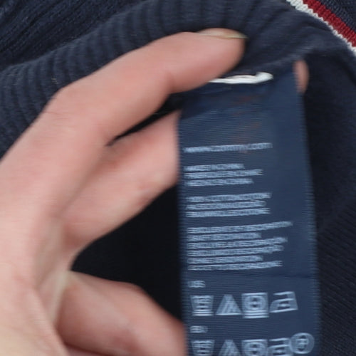 Tommy Hilfiger Men's Blue 2XL Full Zip Cotton Jumper