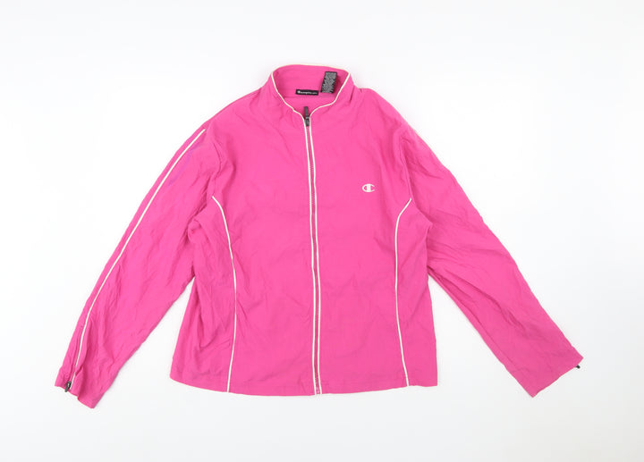 Champion Women's Pink Windbreaker Jacket Size L Zip Lightweight