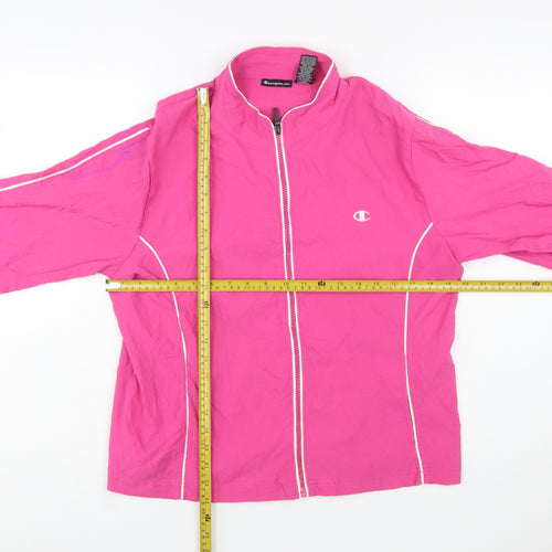 Champion Women's Pink Windbreaker Jacket Size L Zip Lightweight