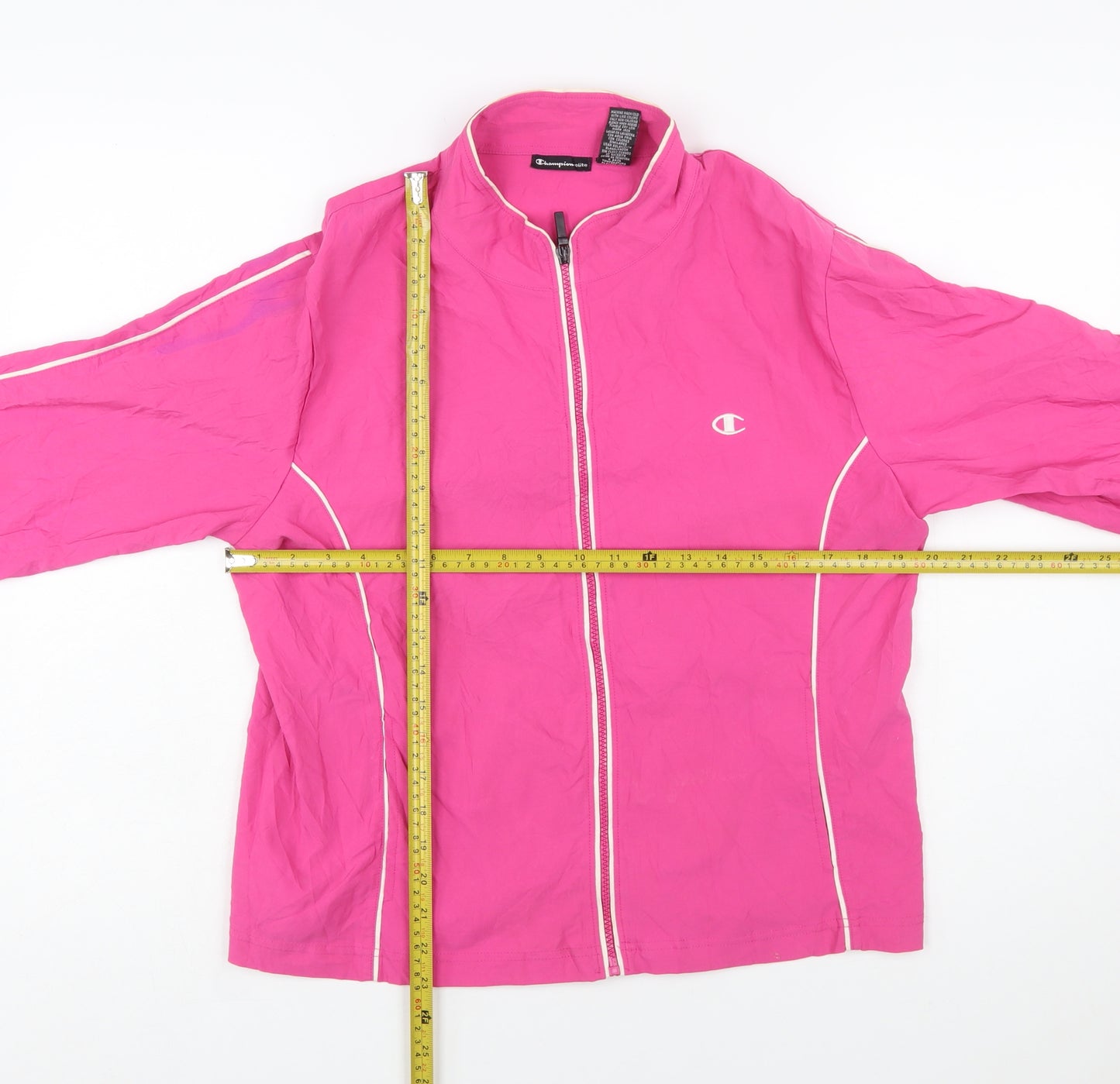 Champion Women's Pink Windbreaker Jacket Size L Zip Lightweight