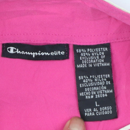 Champion Women's Pink Windbreaker Jacket Size L Zip Lightweight