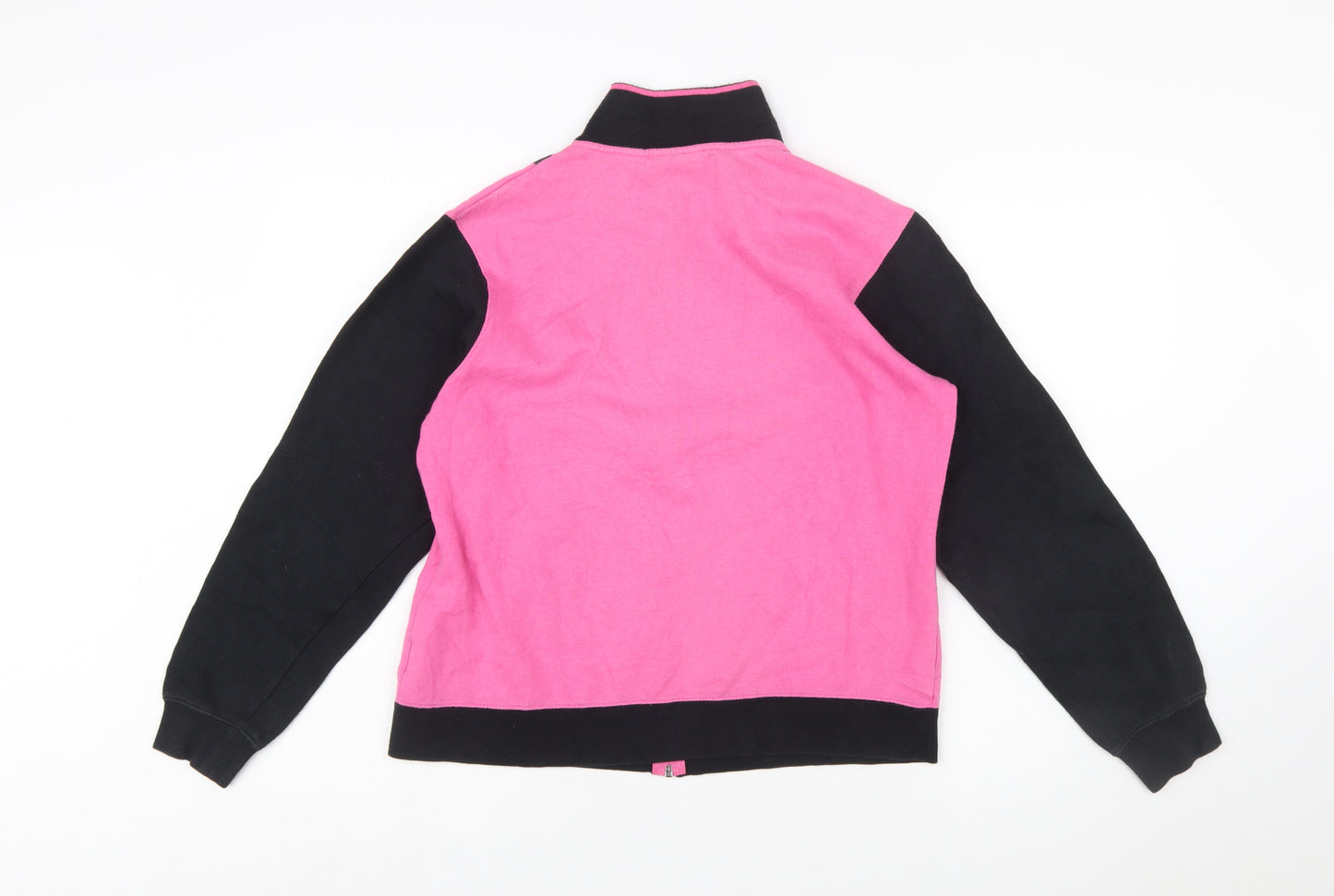 Fila Womens Pink Black Full Zip Sweatshirt Hoodie L Size