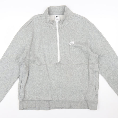 Nike Men's Grey XL Half Zip Fleece Sweatshirt Regular Fit