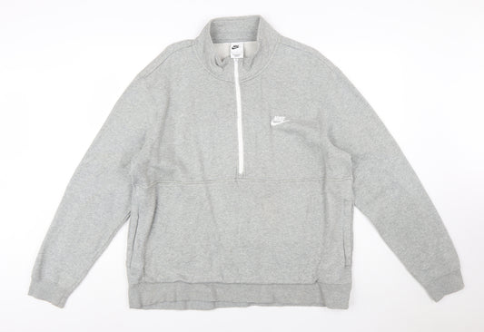 Nike Men's Grey XL Half Zip Fleece Sweatshirt Regular Fit