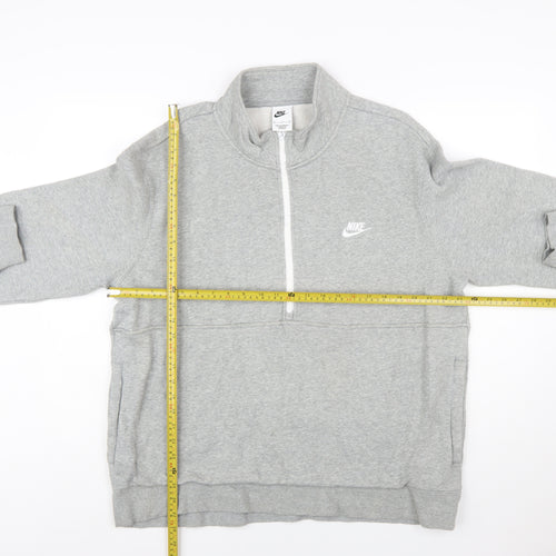 Nike Men's Grey XL Half Zip Fleece Sweatshirt Regular Fit