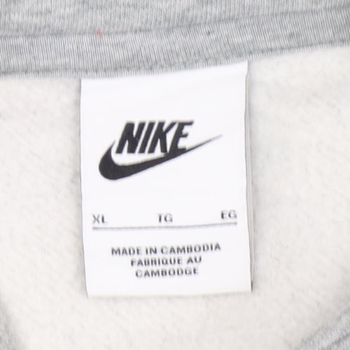 Nike Men's Grey XL Half Zip Fleece Sweatshirt Regular Fit