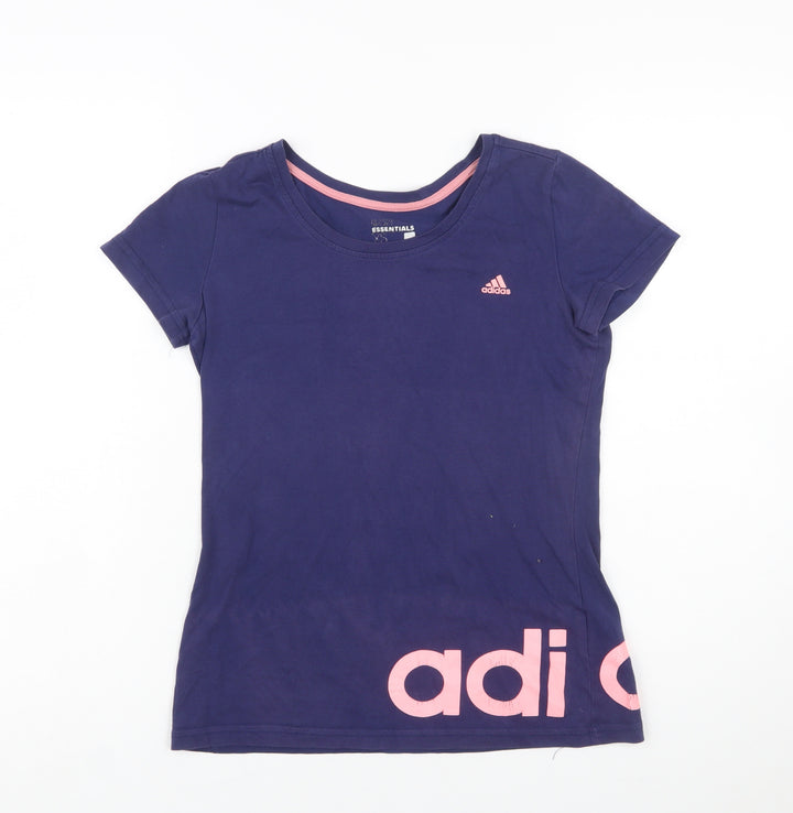 Adidas Women's Blue XS Basic Slim Fit Sports T-Shirt