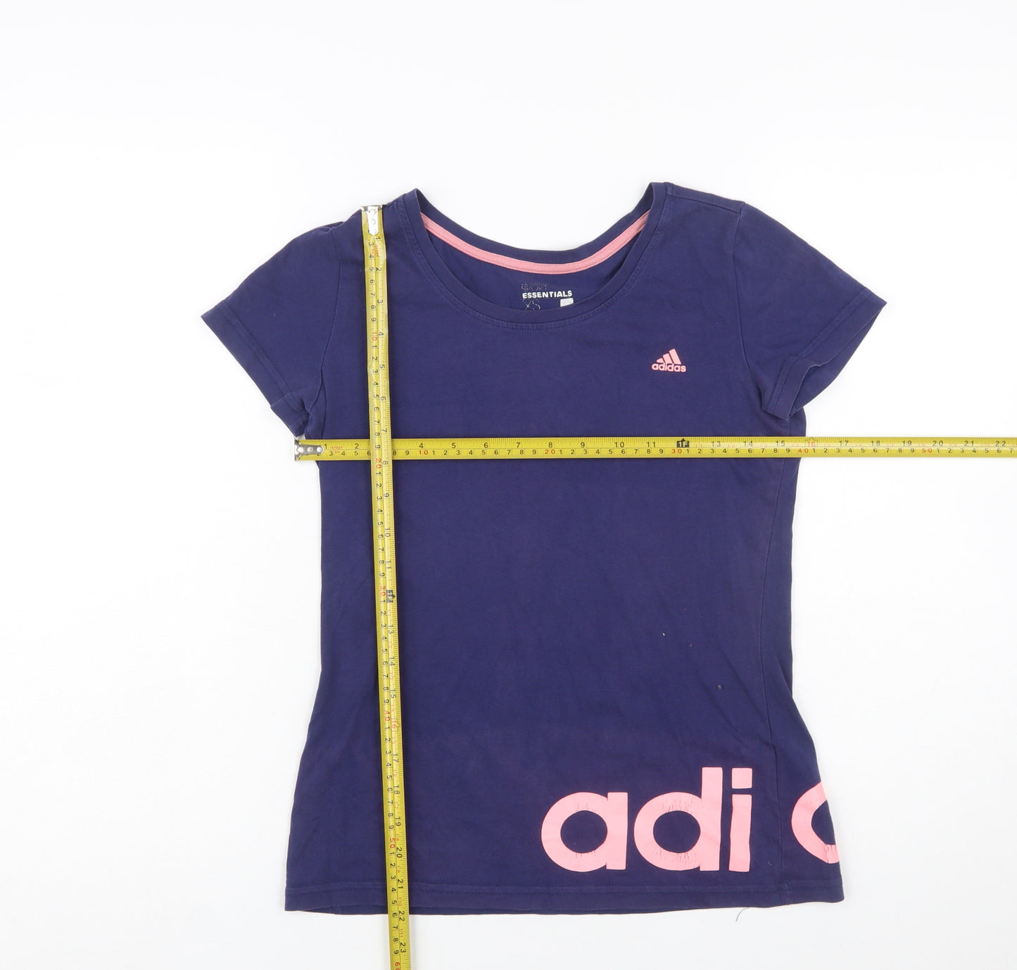 Adidas Women's Blue XS Basic Slim Fit Sports T-Shirt