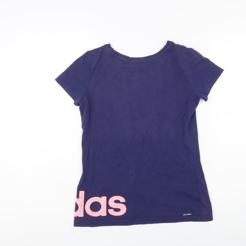 Adidas Women's Blue XS Basic Slim Fit Sports T-Shirt