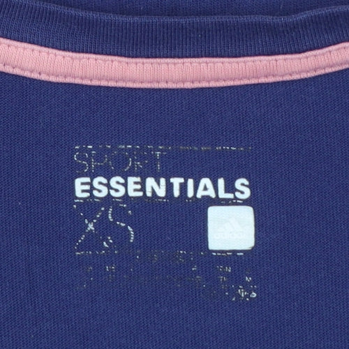 Adidas Women's Blue XS Basic Slim Fit Sports T-Shirt