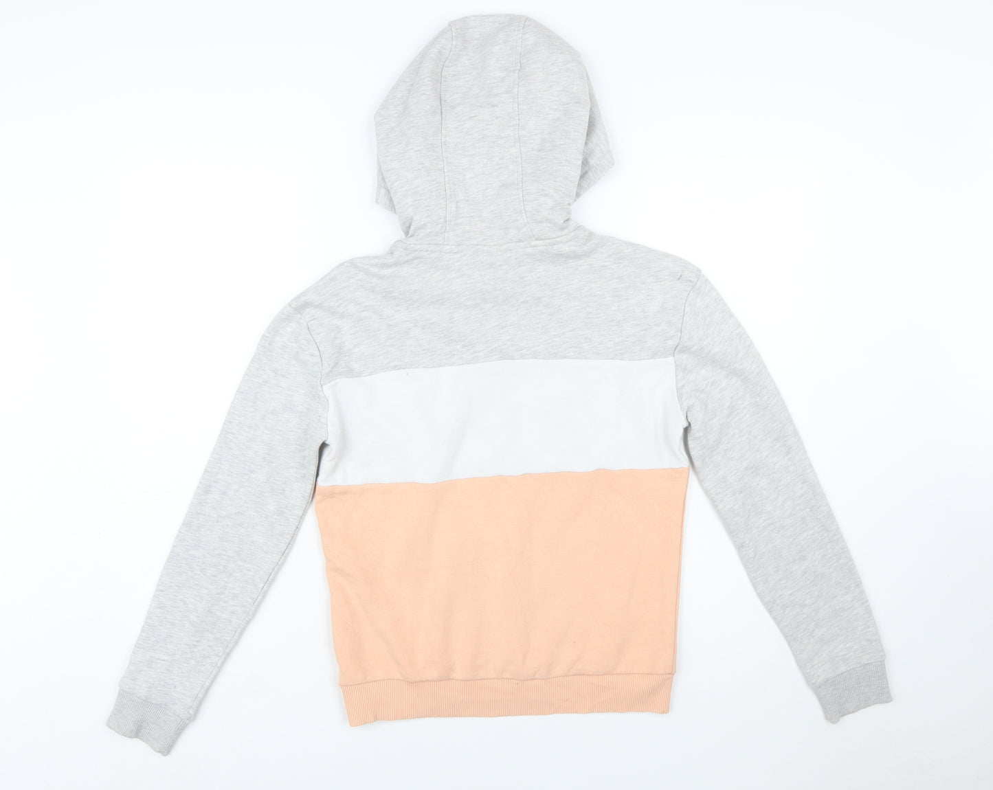 Fila Womens Grey Peach Colourblock Pullover Hoodie XS
