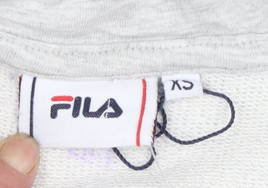Fila Womens Grey Peach Colourblock Pullover Hoodie XS