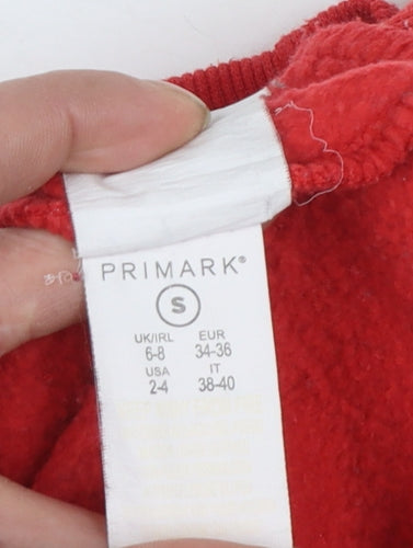 Primark Women Red Mickey Mouse Graphic Pullover Sweatshirt Size S