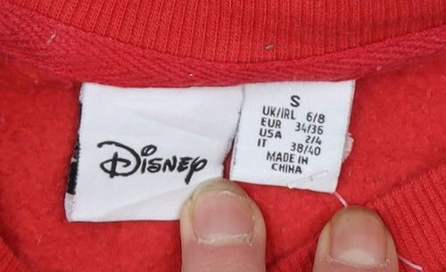 Primark Women Red Mickey Mouse Graphic Pullover Sweatshirt Size S